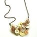 White and Natural Vintage Button Jewelry Statement Necklace - Nude Neutral Tones
