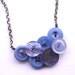 Hyacinth Periwinkle Blue Vintage Button Fashion Statement Necklace