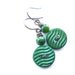 Bright Grass Green, Ripple Texture Vintage Button Earrings - Fun Jewelry