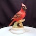 Vintage Lefton Red Cardinal Figurine Bird Bisque Ceramic Figure Home Decor Collectible