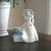 White Pottery Lady Planter No. 954, Shabby Cottage, Circa 1940-50s Figural Pottery