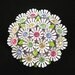 Vintage Rhinestone Brooch White Clustered Flowers Colored Stones
