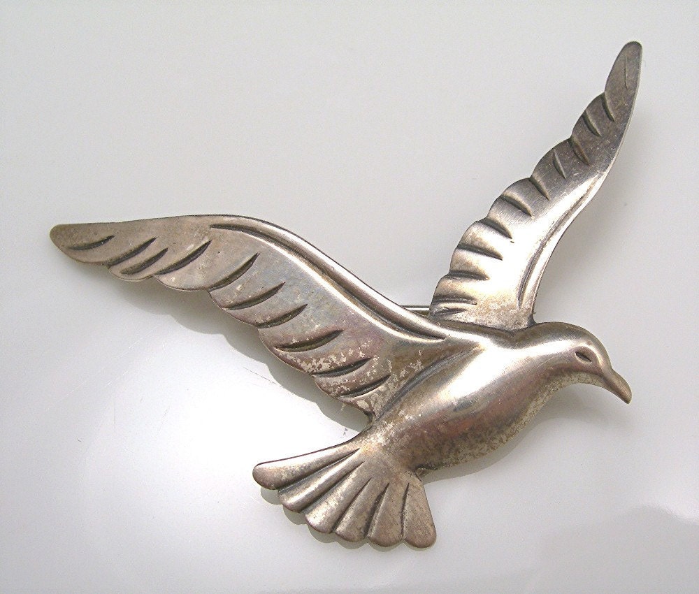 Sterling Seagull Brooch By Beau Sterling Vintage Jewelry