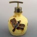 Soap Dispenser / Lotion Dispenser/ Carved Dragonflies / Handmade Wheel Thrown Pottery