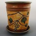 Wine Chiller with Carved Grape Motif / Utensil Holder / Vase - Handmade wheel thrown pottery
