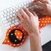 Keyboard Wrist Cushion Orange Polka dot
