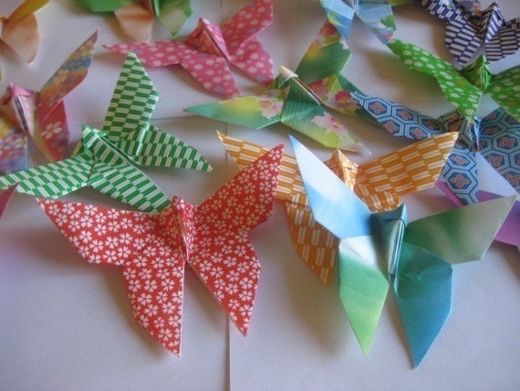 Items similar to 100 Origami Butterfly in multi pattern on Etsy