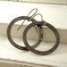 Hoop earrings, antiqued brass eternity hoops, etched flower design