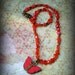 Red Butterfly Flying Key Necklace with Carnelian