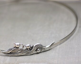 Lily headband art nouveau silver flower vintage style elegant bridesmaid wedding bridal hair vintage bride