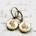 Cameo earrings vintage pink rose