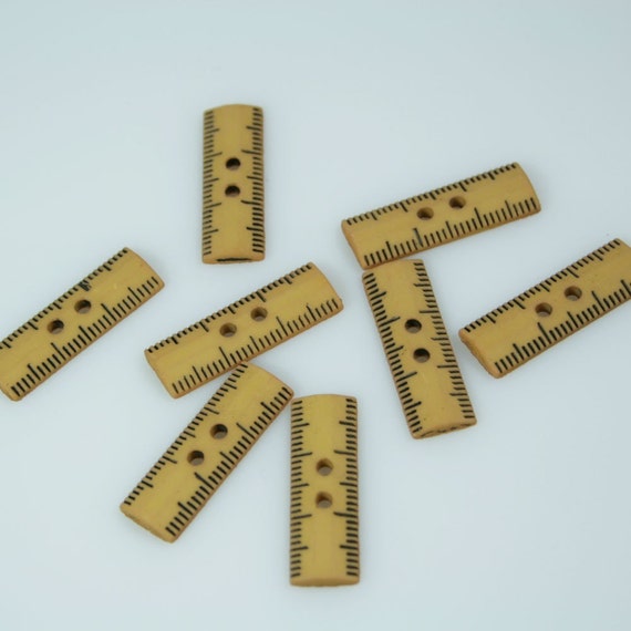 Ruler 2-Holed Novelty Buttons by forbeadintreasures on Etsy