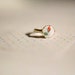 Red rose - delicate adjustable gold plated ring with vintage rose cabochon