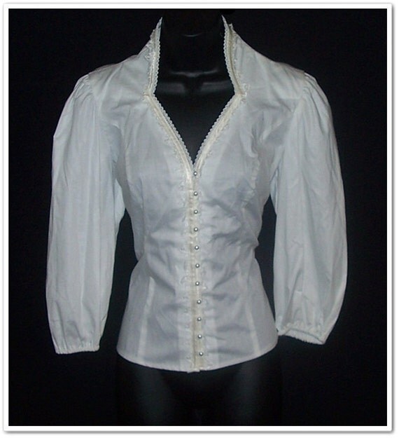 NOS Vintage 80s Gunne Sax Antique Style Blouse M