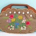 Secret Garden...Vintage Interchangeable Embroidered Bermuda Bag Purse with Wooden Handles and Two Covers