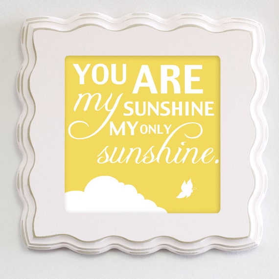 Items similar to You Are My Sunshine Print 8x8 Pair on Etsy