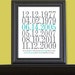 Subway Art Custom Dates - 8x10 - Family Print - Wedding Anniversary