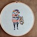 Small Feet 1 - mixed media embroidery hoop art