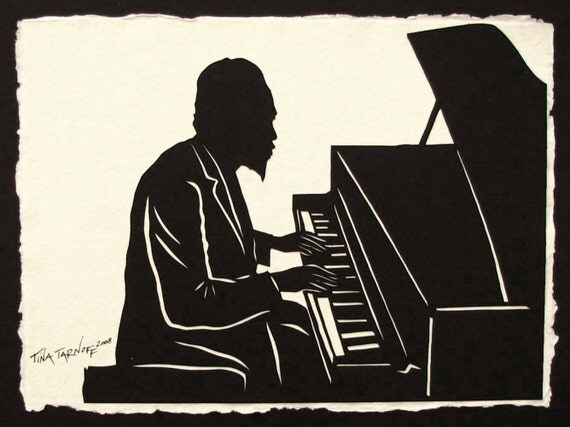Sale 20% Off // THELONIOUS MONK Papercut - Hand-Cut Silhouette // Coupon Code SALE20