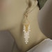 Seed Bead And Chain Dangle Earrings - Cream