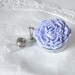 Retractable ID Badge Reel Violet Carnation on Clear Reel with Alligator Clip