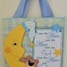 God Bless Baby Boy Moon and Bear 8x10 Canvas Panel Wall Art Hanging Mixed Media Scrapbooking