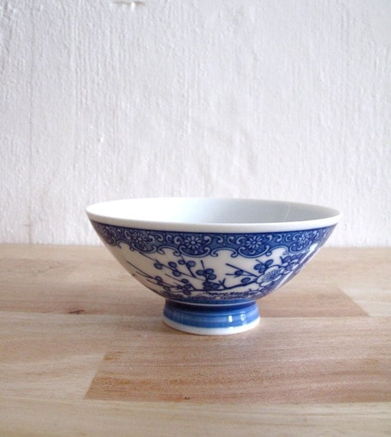 Vintage Chinese Blue and White Rice Bowl