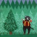 The Lumberjack Cat Original Folk Art Painting