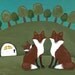 RESERVED The Fox Famiy Original Folk Art Painting