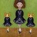 Irish Step Dancers Original Cat Folk Art Painting