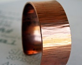 Copper Bark Texture Cuff Bracelet Unisex Handmade Reclaimed Copper Minimalist Jewelry