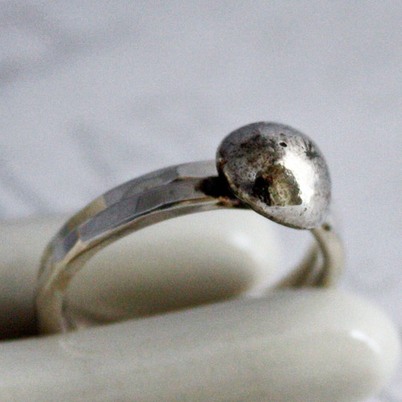 Moon Rock Reclaimed Sterling Silver Handmade Ring Stack