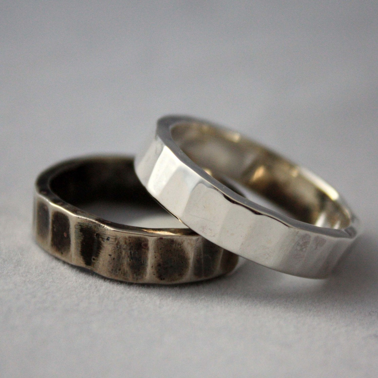 Heavy Hand Forged Sterling Silver Ring Unisex Rustic