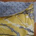 Mei Tai Baby Carrier/Sling- Yellow Sparrow, gray minky