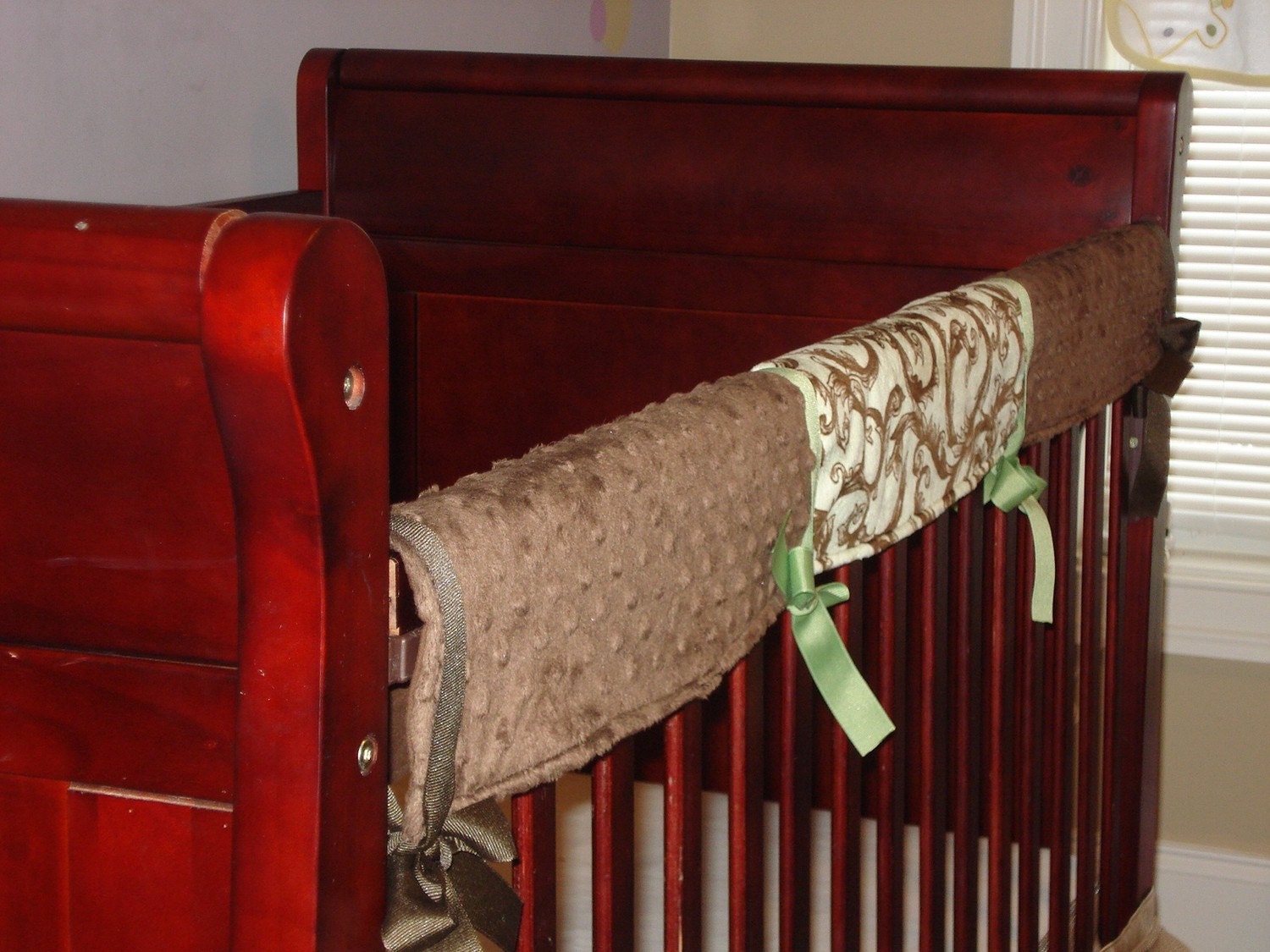 Crib Railing Teething Guard 3 pcs. brown and by AnnaCarrieBaby