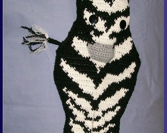 Zebra Christmas Stocking, crocheted