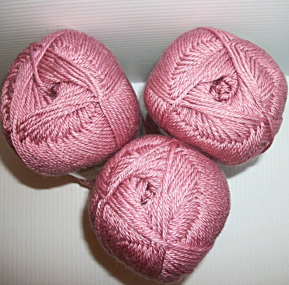 Bernat Satin Yarn 3 Antique Rose for Crochet or Knit