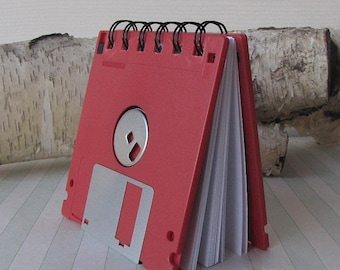 Floppy Disk Notebook Cheery Cherry Red Recycled Geek Gear Blank