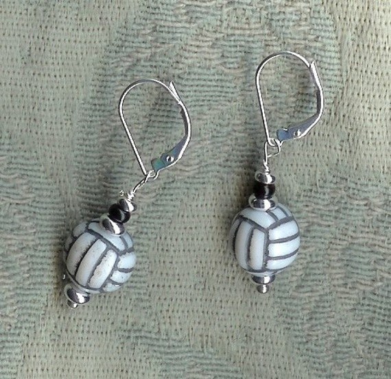 Volleyball earrings volley ball team I will be happy by Gwynstone