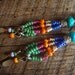 Turquoise, Glass and Indian Adornment Beaded Earrings