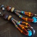 Batik Bone, Glass and Eye Agate Beaded Earrings