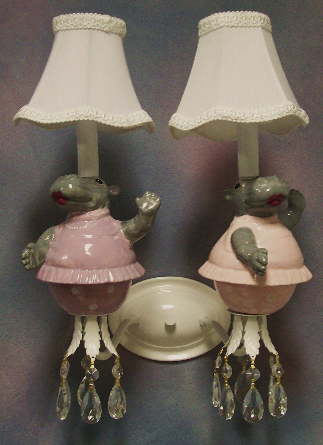 Kid's Room Wall Sconce Dancing Hippos by whimsicalcollections