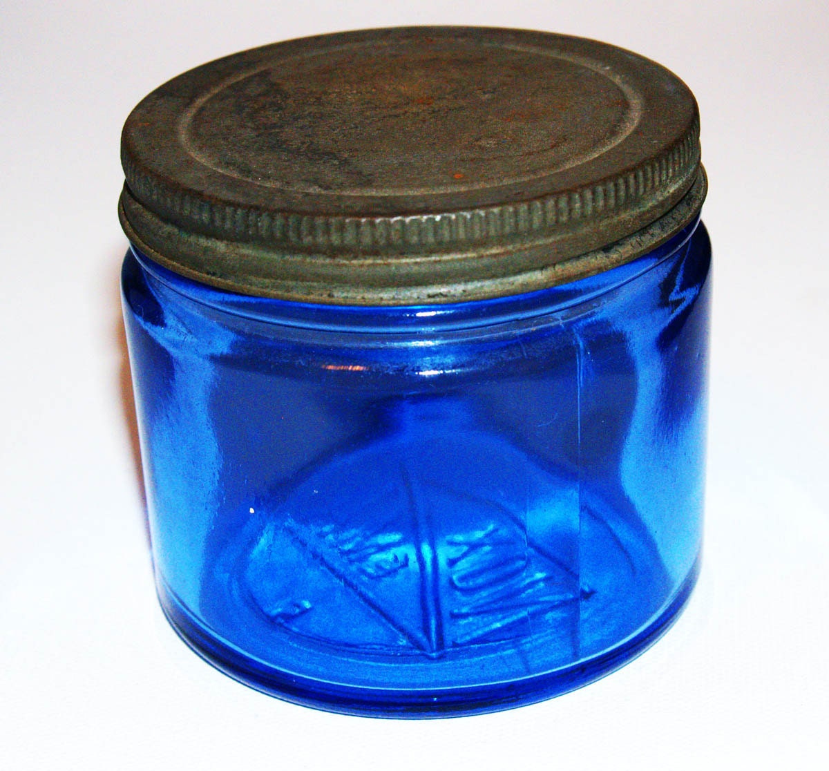 Vintage Noxzema jar cobalt glass collectible by TheGypsyTinker