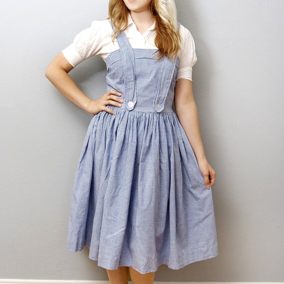 Perfect Sky Blue Checkered Vintage Dorothy Gale Costume Dress