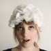 Vintage White Hat Pure White Floral Petal Cap Adorable and Fun