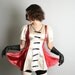 Vintage Majorette Top Marching Band Cherry Red and White Vintage Top Parade Costume