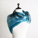 Vintage Ballerina Scarf - Teal Blue Ballet Design Scarf - Silk Like