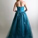 RESERVED - Vintage Strapless Wedding Dress Lush Teal Ice Queen - Medium Cool Waters Fashion