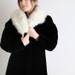 Vintage Fur Coat - Jet Black Night Velvet like Coat - Medium to Large Luxurious