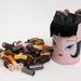 Vintage Hair Curler Bag - Pink Model Face 1960s Curling Set by Glamour House 1965